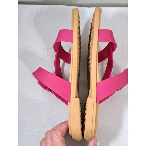 Crocs Tulum Toe Post Sandals Women's Size 6 Fuchsia & Tan - Picture 6 of 10
